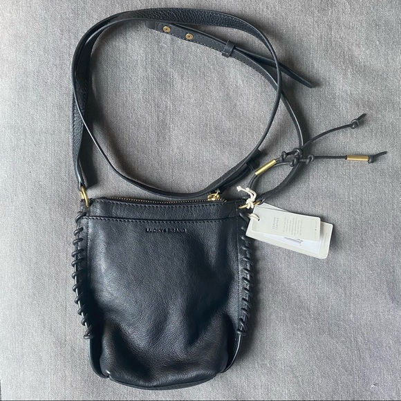 LIKA LEATHER CROSSBODY BAG Lucky Brand (BLACK) NWT “boho chic” Y2K style - Picture 4 of 4